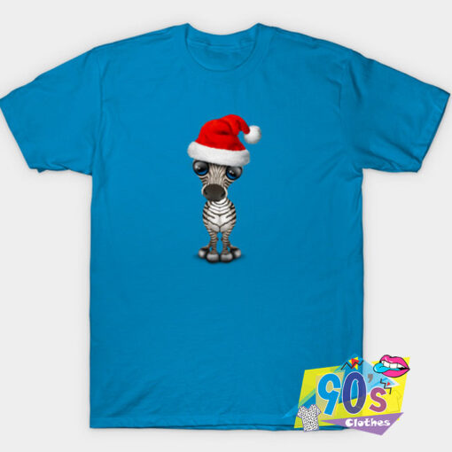 Awesome Baby Zebra Wearing a Santa Hat T Shirt.jpg