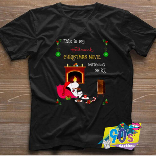 Christmas Snoopy Wathcing Funny T shirt.jpg