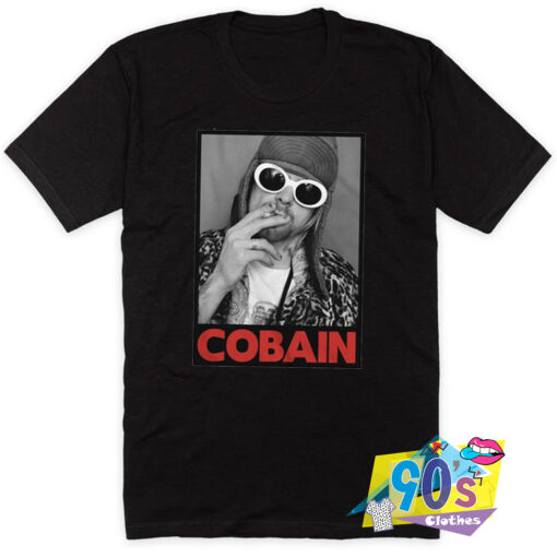 Cobain Smoking Nirvana Rock Band Style T Shirt.jpg