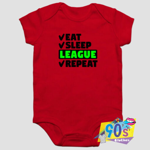 Eat Sleep League Repeat Baby Onesie.jpg