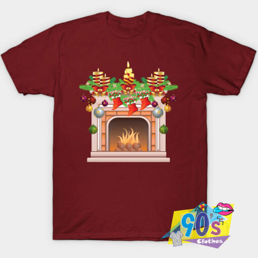 Funny Decorated Christmas Fireplace T shirt.jpg