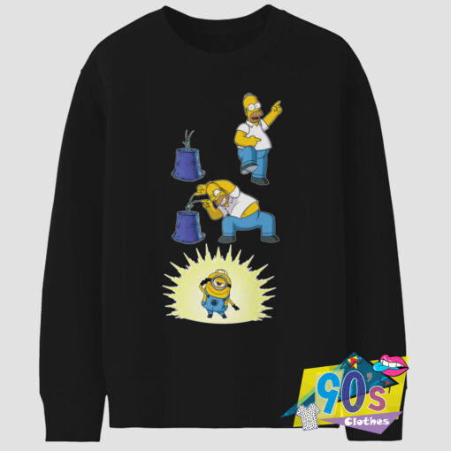 Funny The Simpsons and Minions Vintage 90s Sweatshirt.jpg