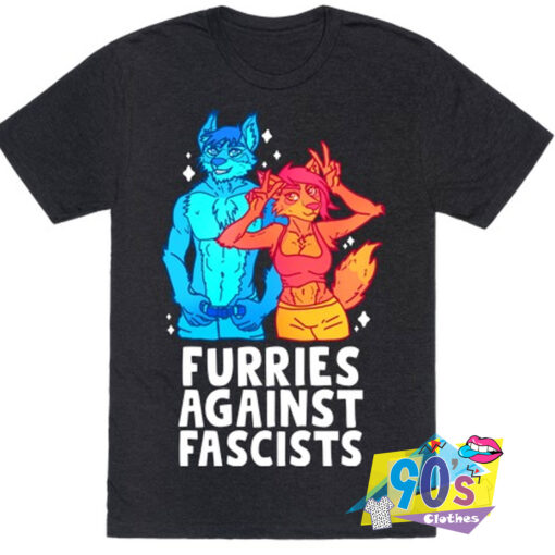 Furries Against Fascists Animal Characters T Shirt.jpg