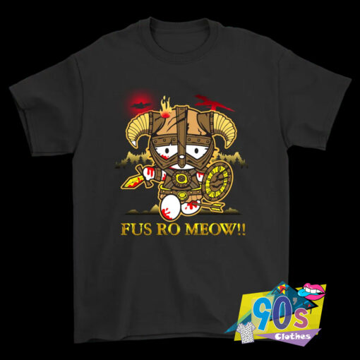 Fus Ro Meow Dragonborn Hello Kitty T Shirt.jpg