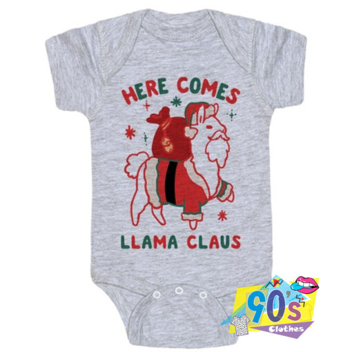 Here Comes Llama Claus Baby Onesie.jpg