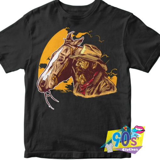 Horse And Man In The Night T Shirt.jpg