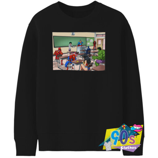 Justice League Superheroes In The Classroom Sweatshirt.jpg