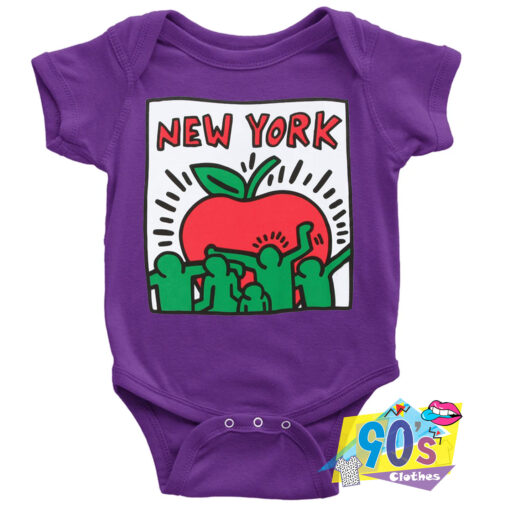 Keith Haring Big Apple Grafitti Artwork Baby Onesie.jpg