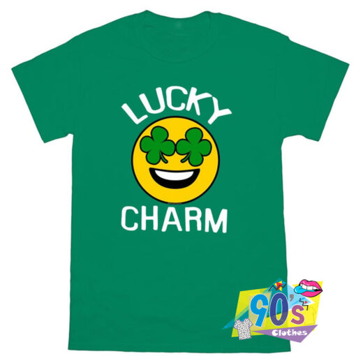 Lucky Charm Emoji Shamrock Gift T Shirt.jpg