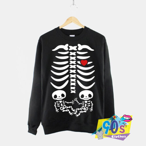 Maternity Pregnant Halloween Skeleton Sweatshirt.jpg