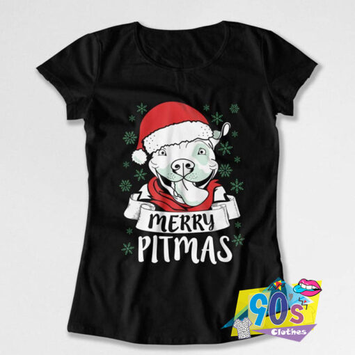 Merry Pitmas Dog Lover Gifts For Christmas T Shirt.jpg