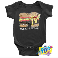 Music Television Hamburger Baby Onesie.jpg