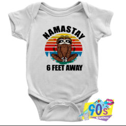 Namaste 6 Feet Away Sloth Graphic Baby Onesie.jpg