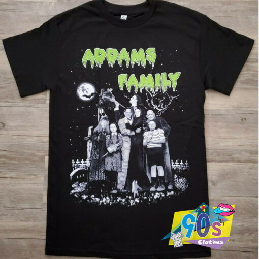 New Adams Family Green Letters Family In The Night T shirt.jpg