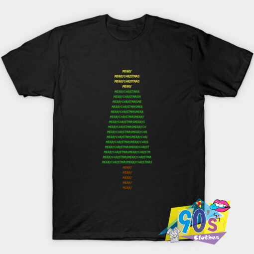 New Merry Christmas Tree Text T Shirt.jpg