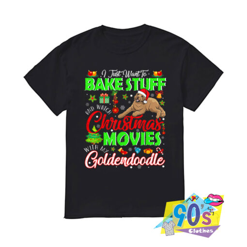 Nice Watch Christmas Movies With Goldendoodle T shirt.jpg