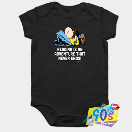 Reading Is An Adventure Charlie Brown baby Onesie.jpg