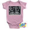 Retro Graphic Keith Haring Dj Dog Baby Onesie.jpg