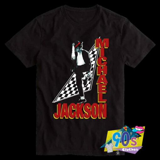 Retro Michael Jackson Checkered Pattern T Shirt.jpg