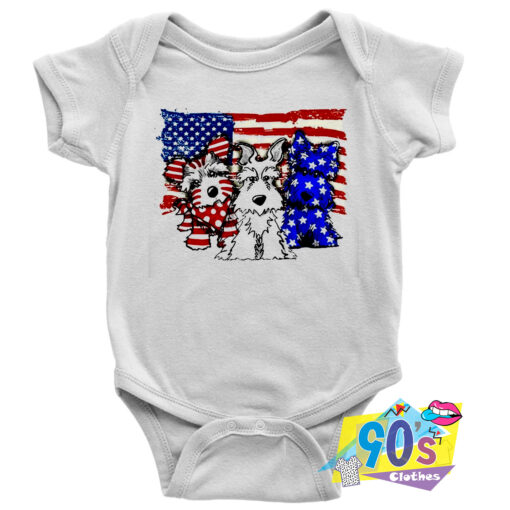 Schnauzer With Us Flag Gift Baby Onesie.jpg