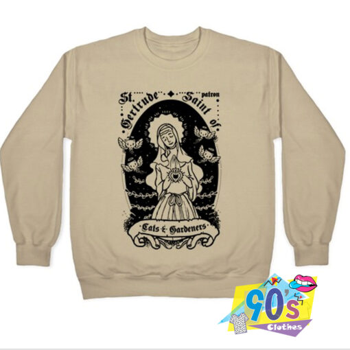 Top Saint Gertrude Of The Cat Sweatshirt.jpg