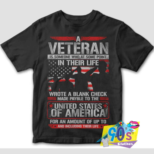 Veteran Wrote Blank Check T Shirt.jpg