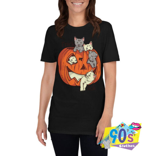 Vintage Pumpkin Kittens Halloween Kitty T shirt.jpg