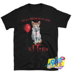 We All MEOW Down Here Clown Cat Kitten Halloween T Shirt.jpg