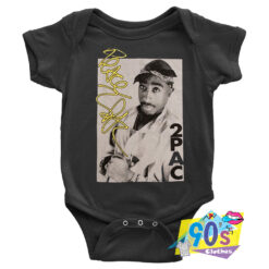 Yellow Script Tupac Shakur Rap Hip Hop Baby Onesie.jpg