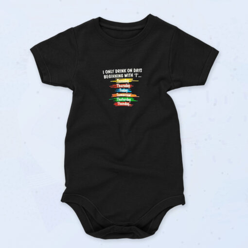 90s Inspired 90's Day Drinking Graphic Baby Onesies