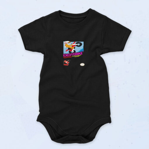 90s Inspired Excitebike Nes Cover Baby Onesies