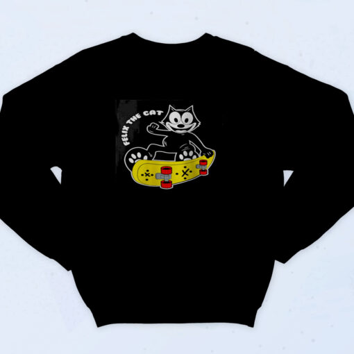 90s Inspired Felix The Cat Skateboard Sweatshirt