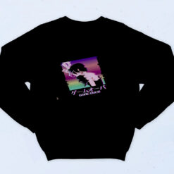 90s Inspired Japanese Vaporwave Sad Anime Girl Game Over Sweatshirt