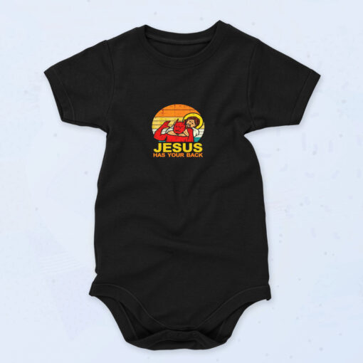 90s Inspired Jesus Has Your Back Funny Jiu Jitsu Baby Onesies