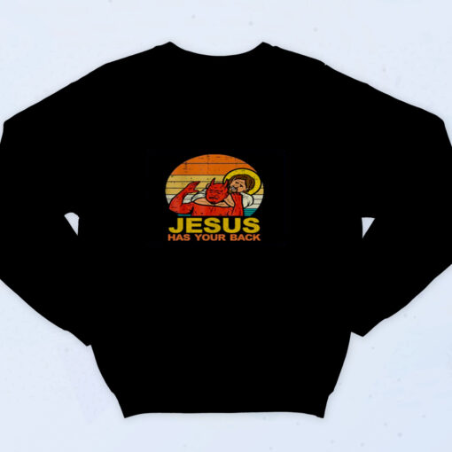 90s Inspired Jesus Has Your Back Funny Jiu Jitsu Sweatshirt