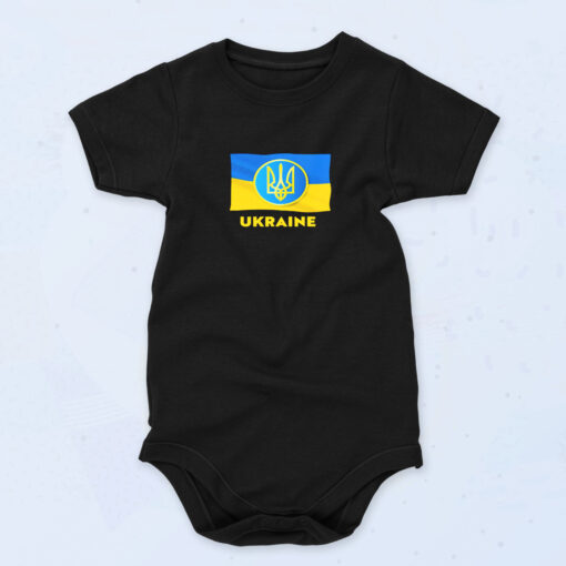 90s Inspired Ukrainian State Symbol Ukraine Flag Baby Onesies