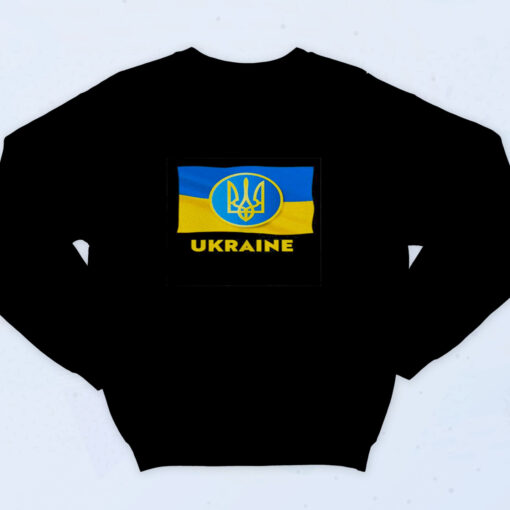 90s Inspired Ukrainian State Symbol Ukraine Flag Sweatshirt