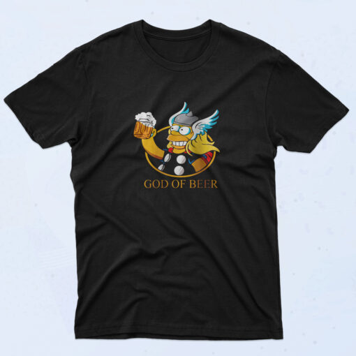 90s Style God Of Beer The Simpsons Cotton T shirt