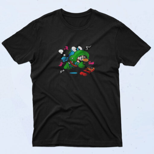 90s Style Super Mario Green Cotton T shirt