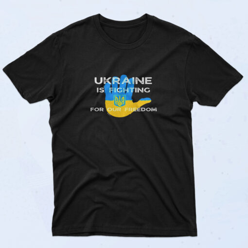 90s Style Ukrainian Flag Supporting Design Ukraine Fight For Freedom Cotton T shirt