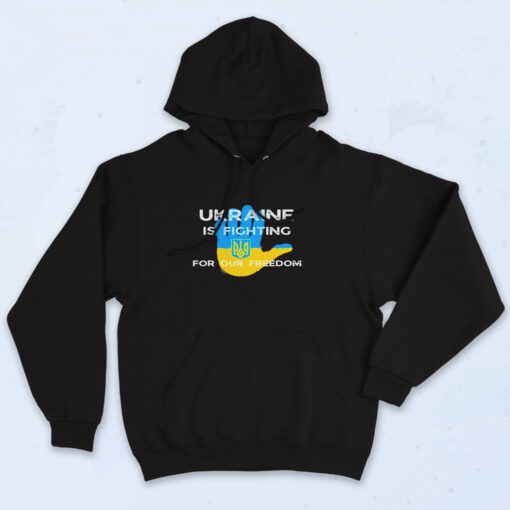 90s Style Ukrainian Flag Supporting Design Ukraine Fight For Freedom Hoodie