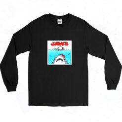 Funny Kitty Jaws 90s Long Sleeve Shirt