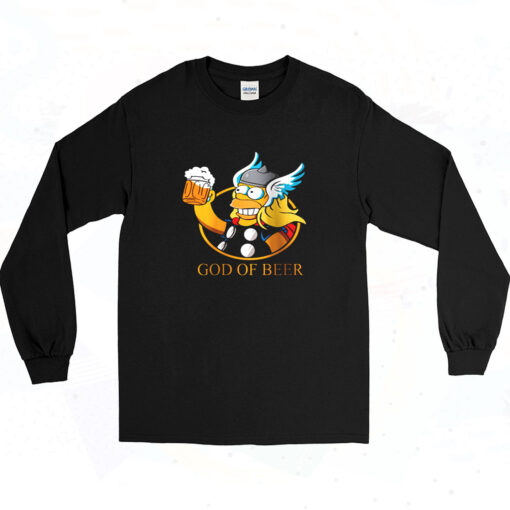 God Of Beer The Simpsons 90s Long Sleeve Shirt