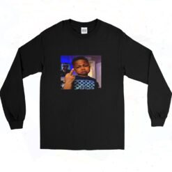 Kid Crying Middle Finger Ironic Mood 90s Long Sleeve Shirt