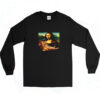 Mona Lisa With Orange Cat 90s Long Sleeve Shirt