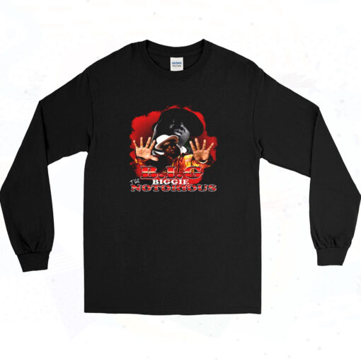 Notorious B.I.G Rapper Popular Hip Hop Rap 90s Long Sleeve Shirt