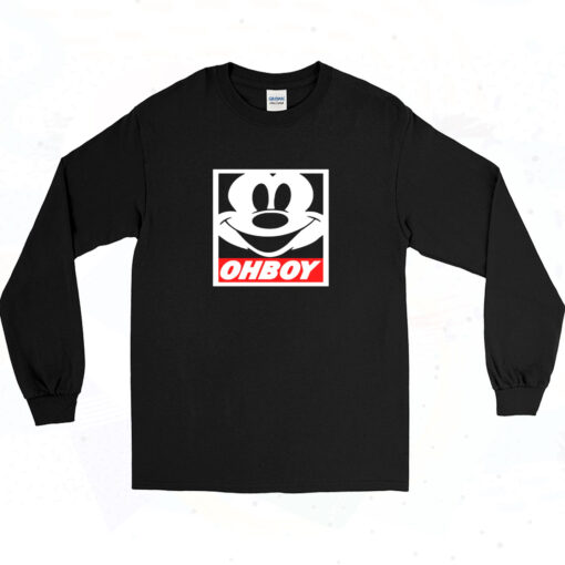 Trip Mickey Oh Boy Funny Obey Mouse 90s Long Sleeve Shirt