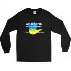 Ukrainian Flag Supporting Design Ukraine Fight For Freedom 90s Long Sleeve Shirt