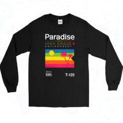 90s Beach Paradise Pun, Long Sleeve Shirt