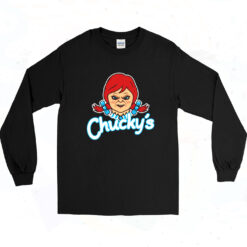 90s Chuckys Fast Food Horror Logos Long Sleeve Shirt